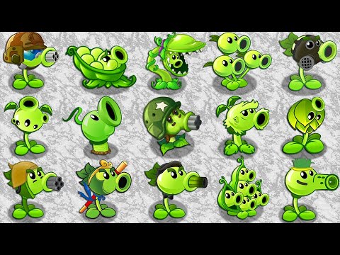 All Green Pea Plants Power-Up! vs Sunday Edition Zombie in Plants VS. Zombies 2 Mod