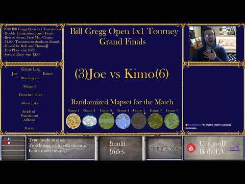 (Part 1/2) Joe vs Kimo - Grand Finals! - Bill Gregg Open - Age of Mythology