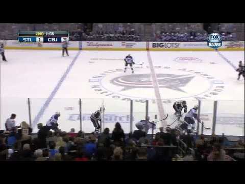Ryan Johansen goal 3-1 April 12 2013 St. Louis Blues vs Columbus Blue Jackets NHL Hockey