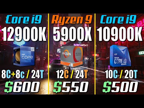 i9 12900K vs. Ryzen 9 5900X vs. i9 10900K