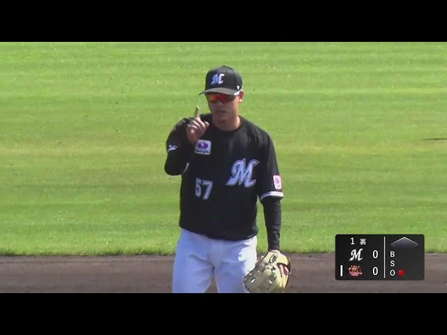【交流試合】マリーンズ・小川龍成が初回からファインプレーで魅せる!!  2023年2月11日 楽天モンキーズ 対 千葉ロッテマリーンズ