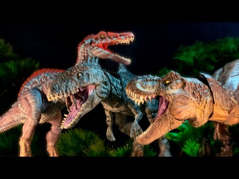 Jurassic world  T.Rex vs Giga vs Spino Stop Motion