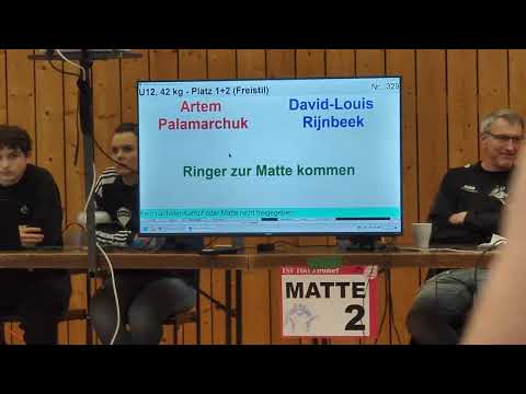 WRESTLING/RINGEN. Zirndorfer-Panthers-Cup.Freistil.U 12. Artem Palamarchuk -  David Louis Rijnbeek