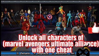 How to unlock all the  characters in marvel ultimate alliance in ppsspp with one code