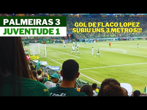 Palmeiras 3x1 Juventude - Gol Flaco Lopez visão da torcida!