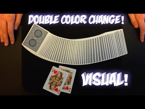 DOUBLE Color Change! Super Visual Card Trick Performance And Tutorial!