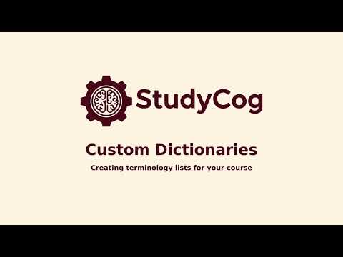 Studycog Custom Dictionaries