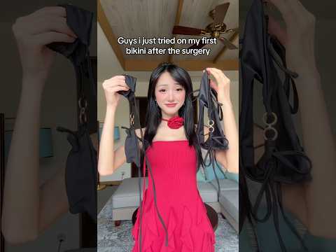 Trying on my first bikini after surgery 😭 #shorts #summer