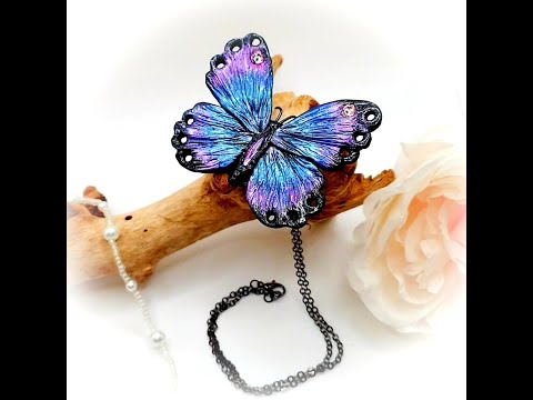 Butterfly Necklace, polymer clay #27