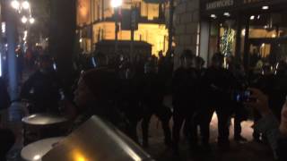 Portland's 2016 Anti-Trump Protest - Riot Cops Fire Stun Grenades