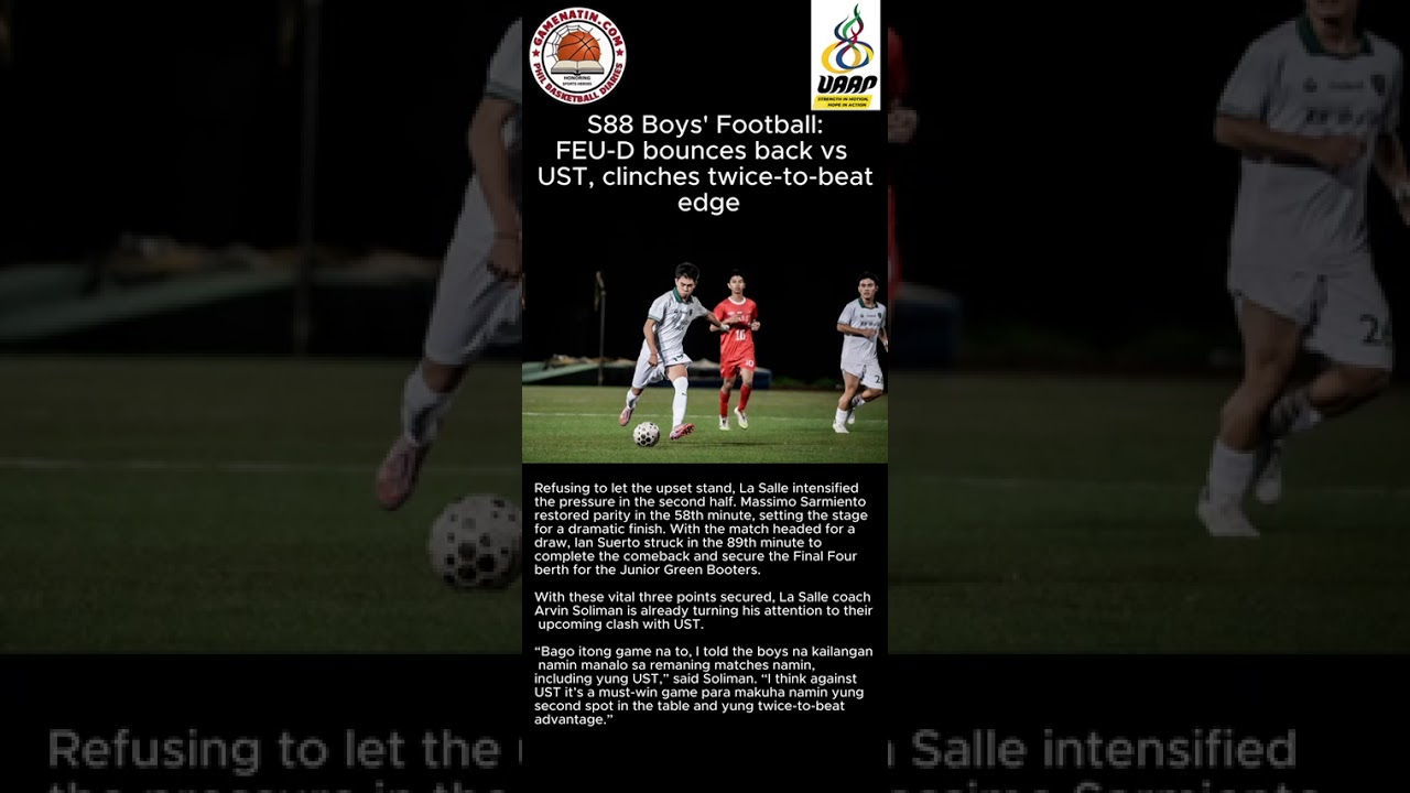 UAAP High School Football: FEU claims twice-to-beat after beating UST; Southridge moves up