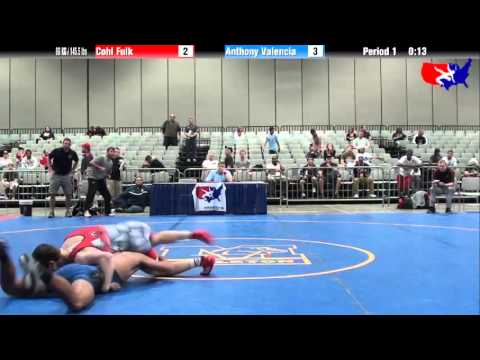 Cohl Fulk vs. Anthony Valencia at 2013 Junior Nationals - FILA - FS