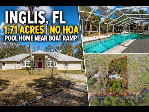 Inglis Florida Home For Sale | Saltwater Pool, No HOA & Boat Ramp Nearby MLS#852767