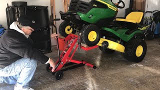 John Deere S130 Maintenance with MoJack HDL Tractor Lift @DIY Boomers