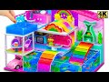 Build 3 Floor Mermaid House With Two Water Slide Aquarium And Pool For Pet DIY Miniature House