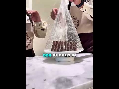 Er verpackte den Kuchen perfekt.