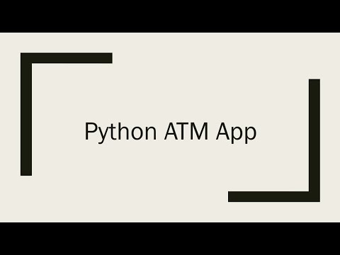 Create A Simple Atm App Using Python
