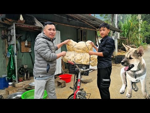 Nam uses rice and corn to make cakes to sell. These cakes are delicious and popular with customers