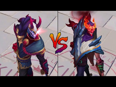 Shan Hai Scrolls Jhin vs Blood Moon Jhin Skin Comparison Spotlight (League of Legends)
