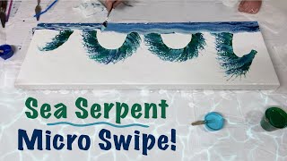 HUGE Micro Swipe Sea Serpent! 🐉 MUST SEE 🌊 Loch Ness Monster Dragon Fluid Painting