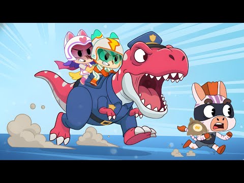 Dinosaur Adventure | T-Rex Police is On Patrol | Song Nursery Rhymes | Nuton & Lola