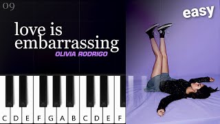 Olivia Rodrigo - love is embarrassing ~ EASY PIANO TUTORIAL