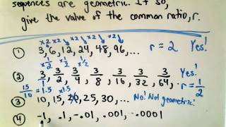 A Quick Intro to Geometric Sequences
