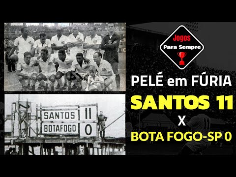 Pelé em fúria, SANTOS 11 X 0 BOTAFOGO-SP, 1964 - Jogos para sempre