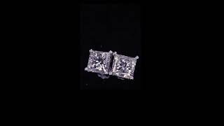 Gorgeous 0.99 Ctw Princess Cut Diamond Stud Earrings in 14k White Gold J-K/SI2