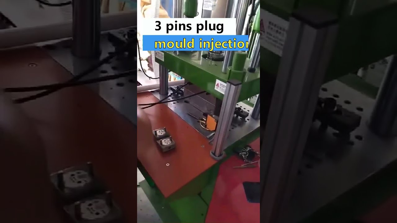 Vertical injection molding machine making 3 pin plug| power plug cord injection mold