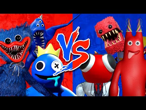 (Azul Vs Vermelho 🔥🔥) Blue, Nabnab e Huggy Wuggy Vs Red, Banban e Boxy Boo - Batalha de rap