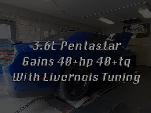 Chrysler 3.6 Pentastar V6 with Livernois tune gains over 40hp and 40tq on 2018 Challenger!