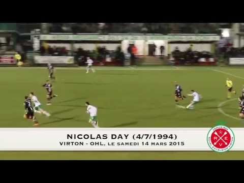 Le lob de 40 m de Nicolas DAY (joueur du RE Virton, né le 4/7/1994)