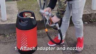 How to refill propane butane gas cylinder with overfill protection device