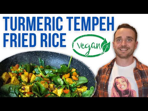 Turmeric Tempeh Fried Rice | Easy Vegan High Protein Dinner Recipe #tempehrecipe #highproteinvegan