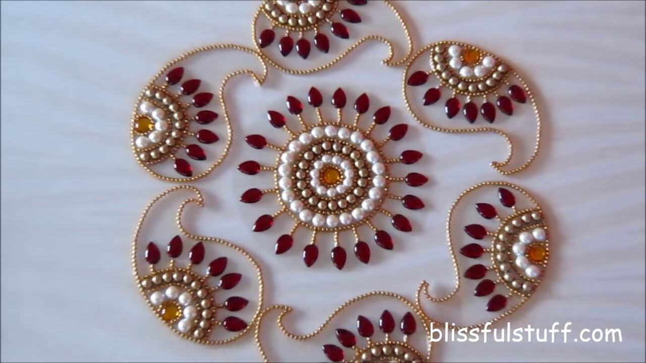 how to make rearranged kundan rangoli designs by poonam borkar 