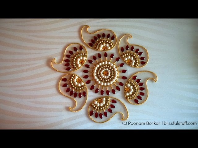 How to make rearranged kundan rangoli designs by Poonam Borkar