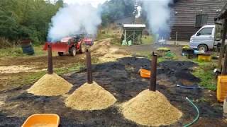Making Biochar from rice husks the traditional Japanese way