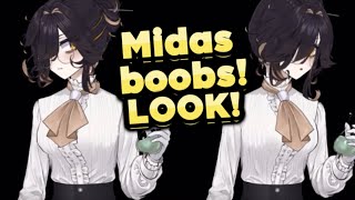 Midas want you to look at her chest
