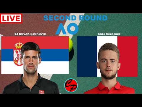 NOVAK DJOKOVIC vs Enzo Couacaud  AUSTRALIAN OPEN second ROUND MEN'S SINGLES LIVE GAME CAST