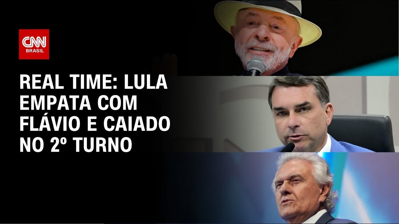 Real Time: Lula tem empate técnico com Flávio e Caiado no 2º turno | LIVE CNN