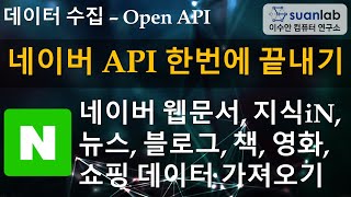 네이버 검색 API 한번에 끝내기 - 네이버 웹문서, 지식iN, 뉴스, 블로그, 책, 영화, 쇼핑 데이터 다 가져오기