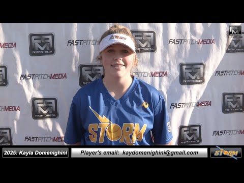 2025 Kayla Domenighini 3.8 GPA First Base Softball Skills Video - California Storm