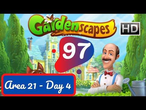 Gardenscapes Story Part 97 - Area 21 Day 4 - Gameplay Walkthrough [HD]
