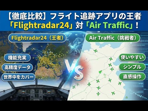 【徹底比較】フライト追跡アプリの王者「Flightradar24」対「Air Traffic」！あなたに合うのはどっち？機能・精度・使いやすさを完全検証