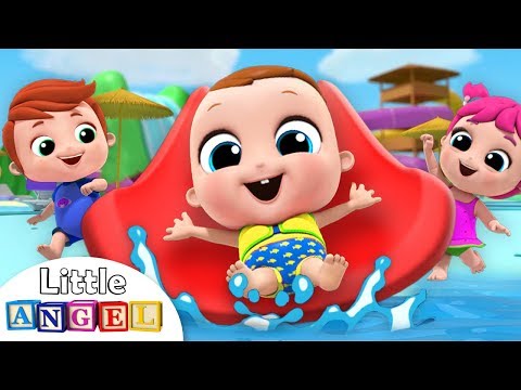 Baby Goes to the Waterpark | Playground Song | Nursery Rhymes Little Angel Video