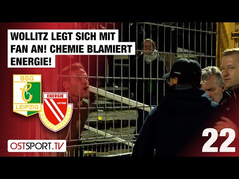 Wollitz legt sich mit Fan an! Chemie blamiert Energie: Ch. Leipzig - Cottbus | Regionalliga Nordost