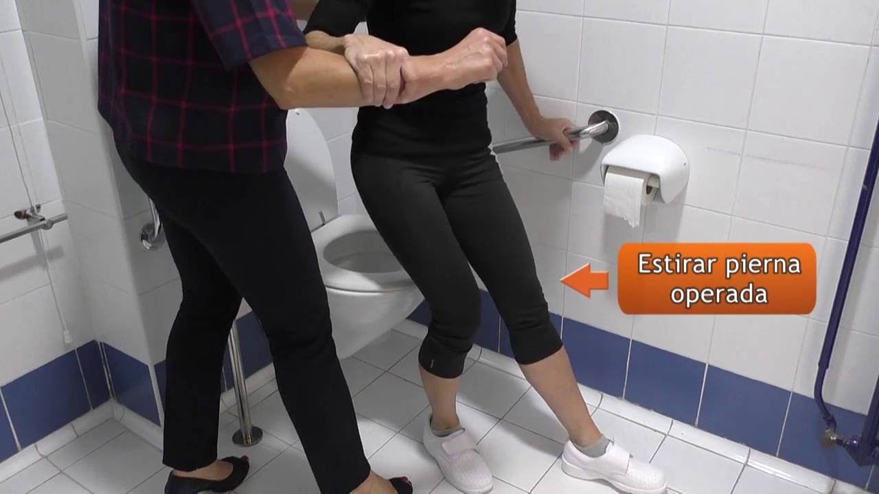 V&iacute;deo sobre Escuela de cadera. Uso del inodoro con ayuda.