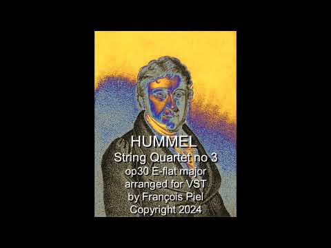 Hummel String Quartet no 3 op 30 E flat major arranged for VST plugins