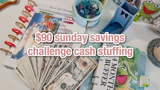 $90 savings challenge cash stuffing | sunday savings october 1 | #savingschallenges